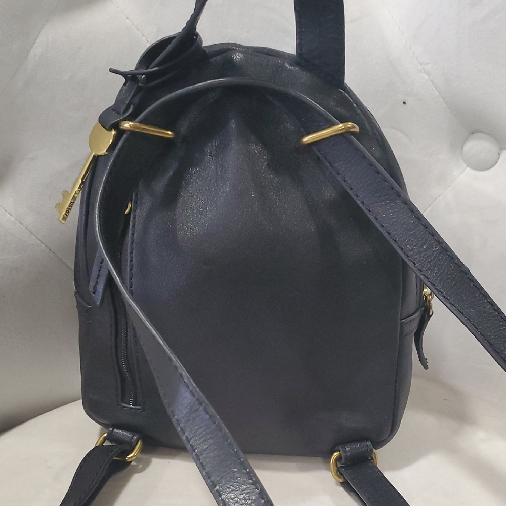 Fossil Midnight Black Backpack with Gold Accents - Picture 7 of 14